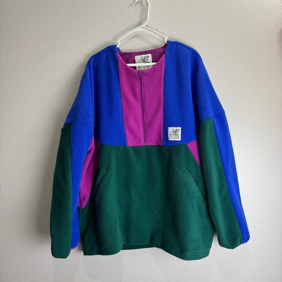 New Balance Salehe Bembury Yurt Fleece Pullover Jacket Nightwatch Green Size XL - Picture 2 of 10